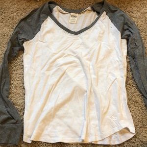 White and grey long sleeve